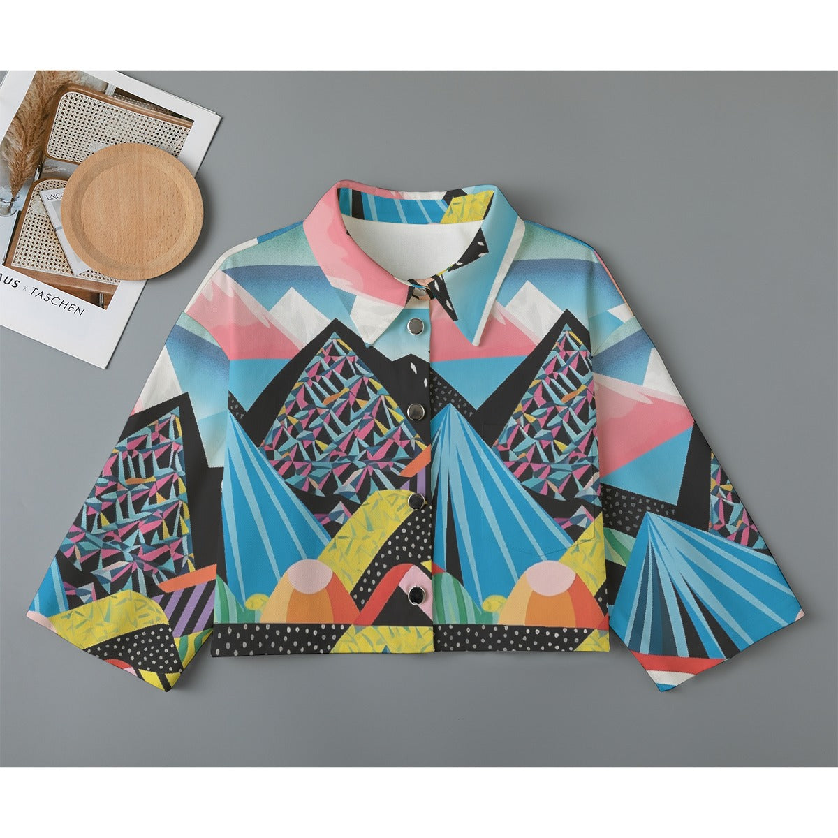 All-Over Print Women's Cropped Jacket | 245GSM Cotton