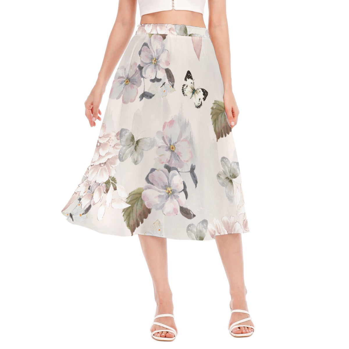 All-Over Print Women's Long Section Chiffon Skirt