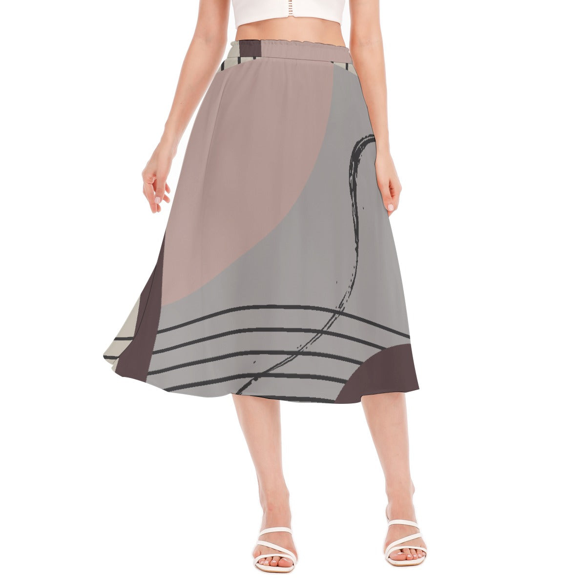 All-Over Print Women's Long Section Chiffon Skirt