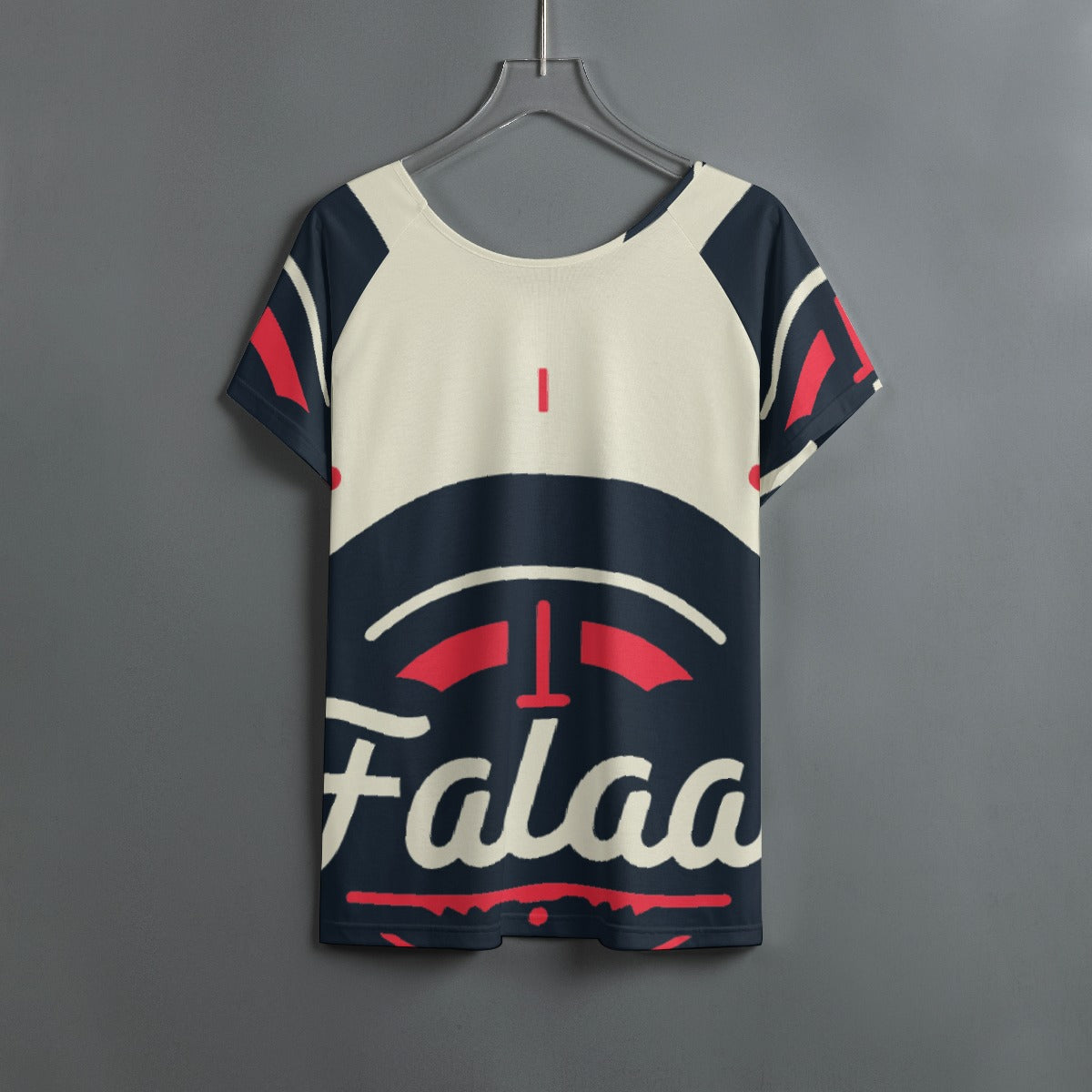 All-Over Print Women's Round Neck T-shirt With Raglan Sleeve