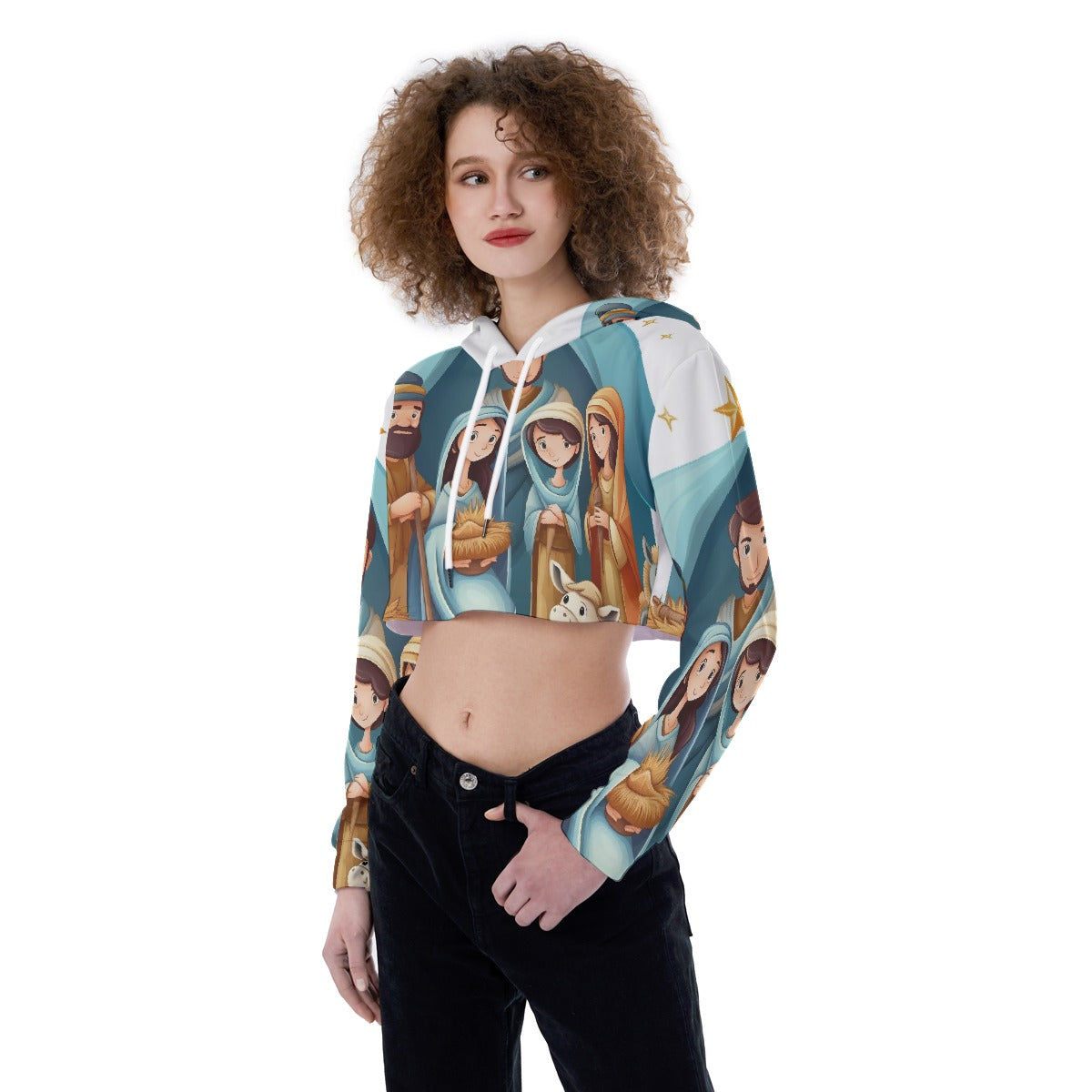 All-Over Print Women's Crop Top Hoodie