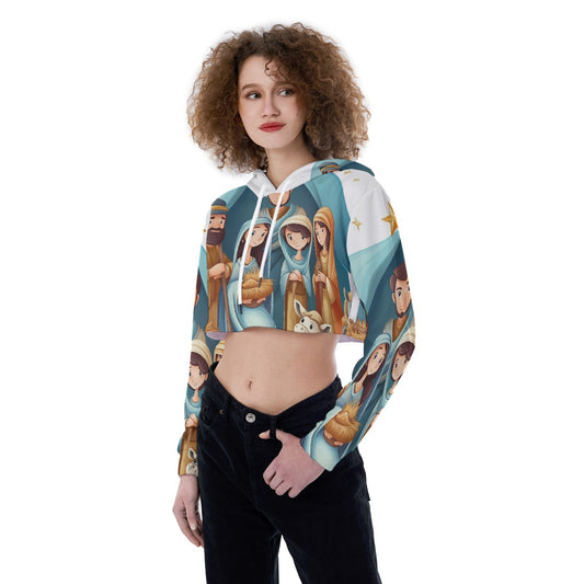 All-Over Print Women's Crop Top Hoodie