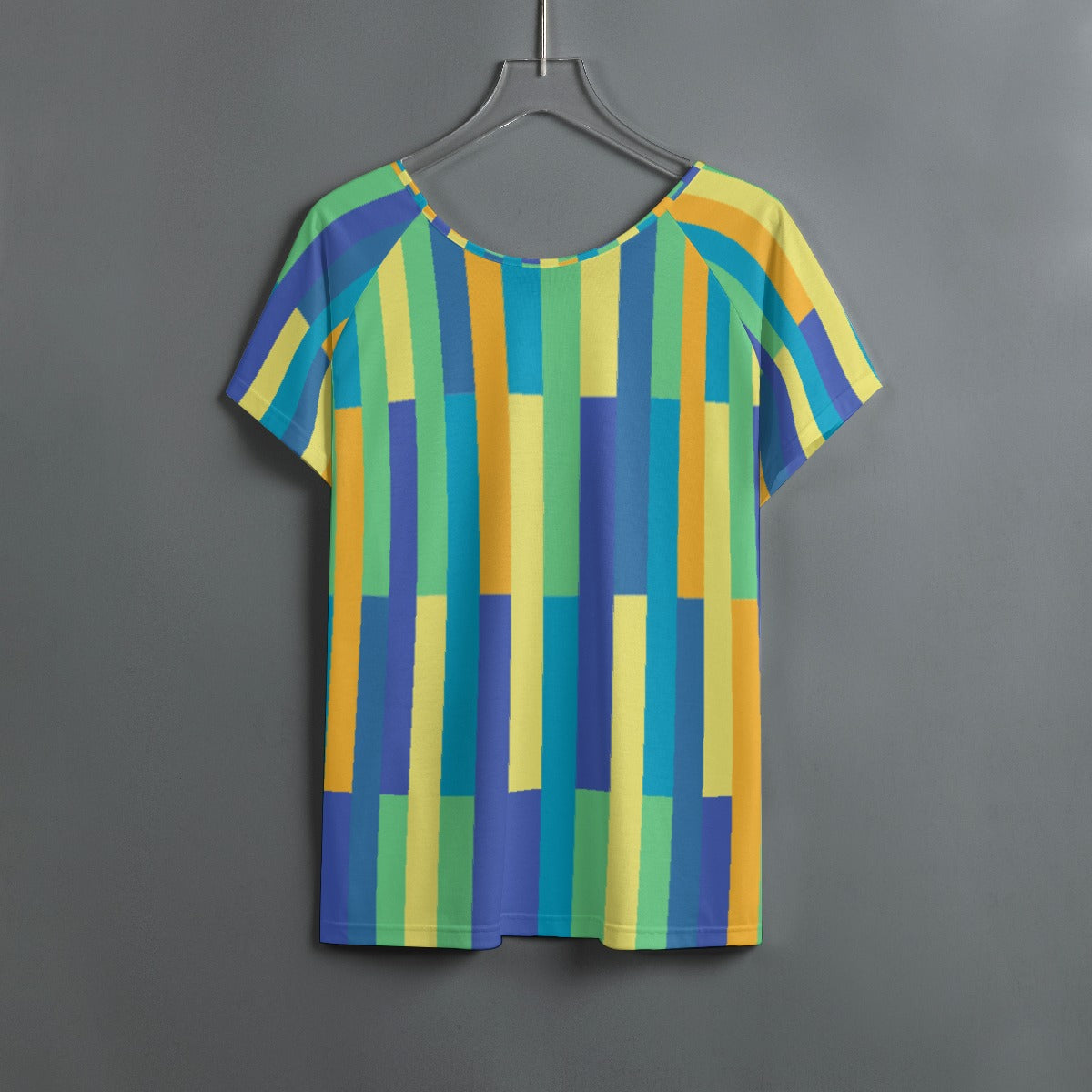 All-Over Print Women's Round Neck T-shirt With Raglan Sleeve