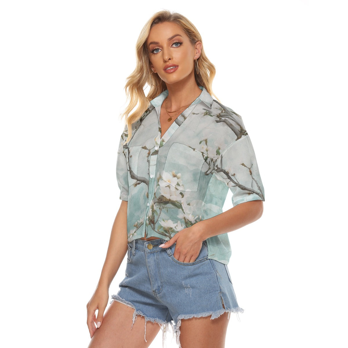 All-Over Print Women's V-neck Shirts