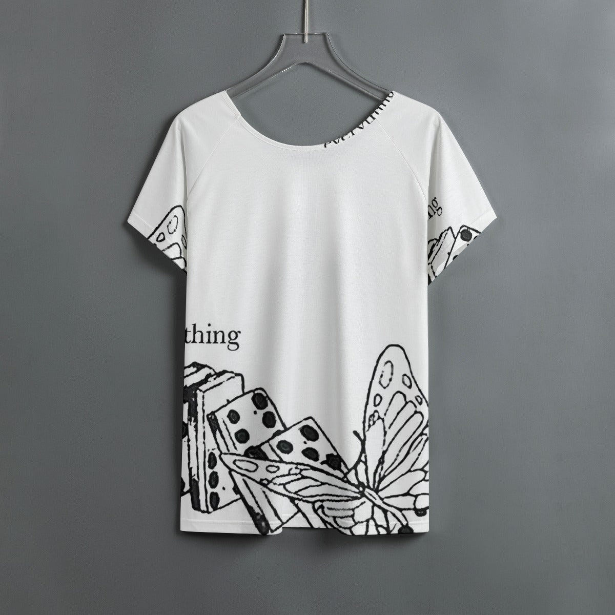All-Over Print Women's Round Neck T-shirt With Raglan Sleeve