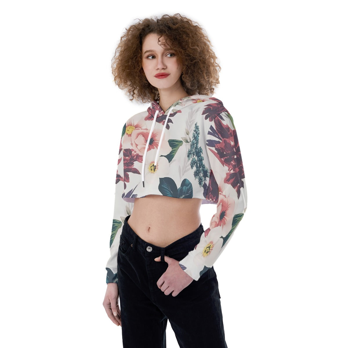 All-Over Print Women's Crop Top Hoodie
