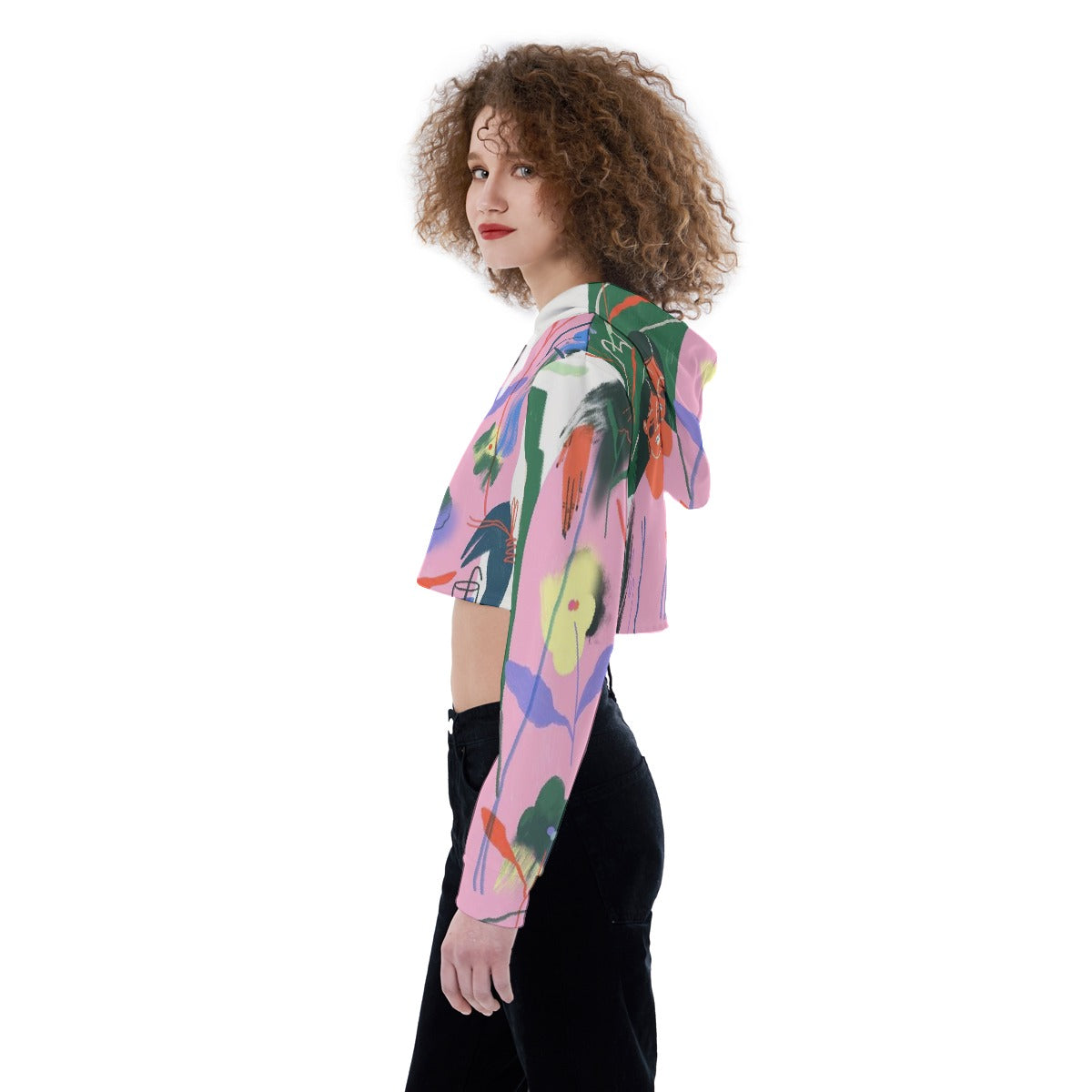 All-Over Print Women's Crop Top Hoodie