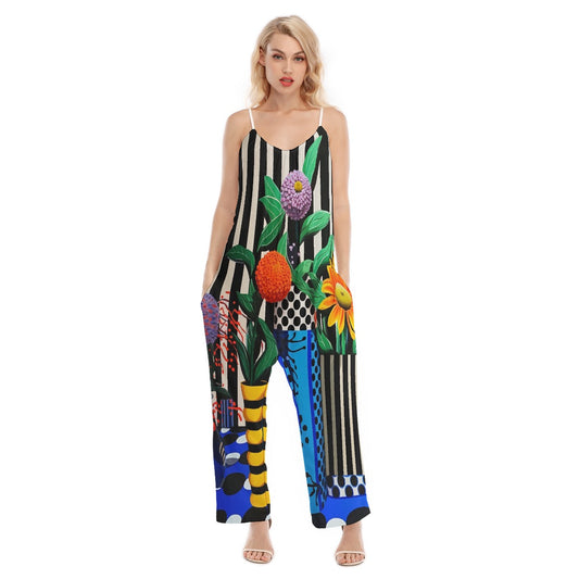 All-Over Print Women's Loose Cami Jumpsuit