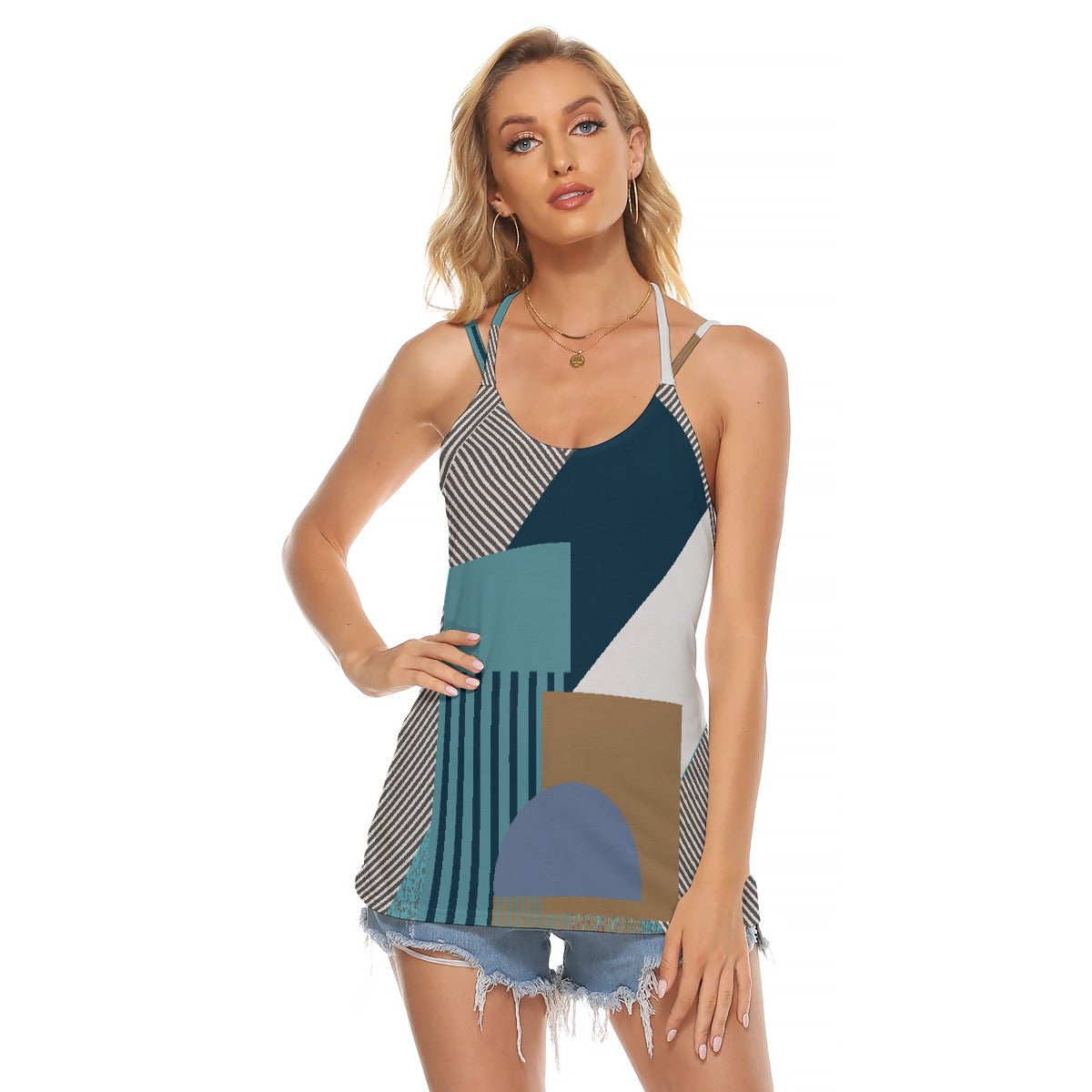 All-Over Print Women's Halter Top With Backless