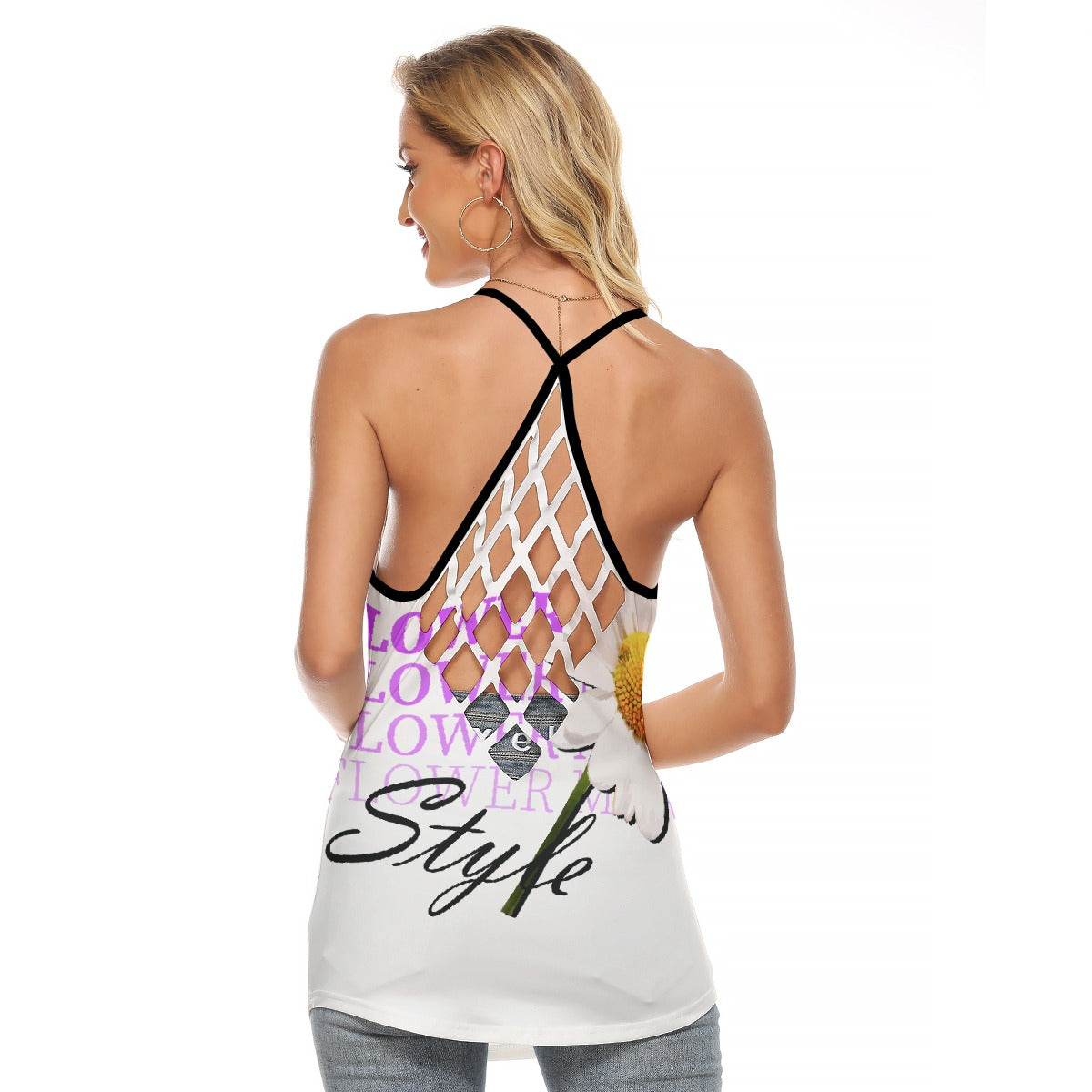 All-Over Print Women's Criss-Cross Open Back Tank Top