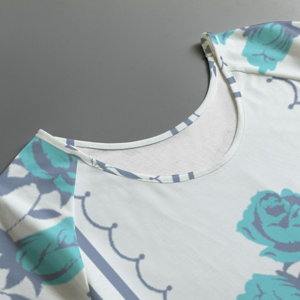 All-Over Print Women's Round Neck T-shirt With Raglan Sleeve