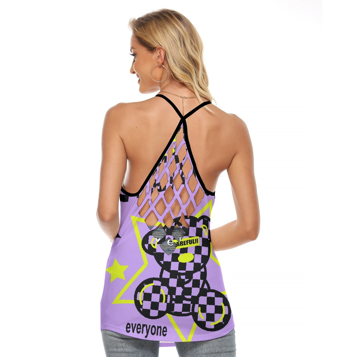 All-Over Print Women's Criss-Cross Open Back Tank Top