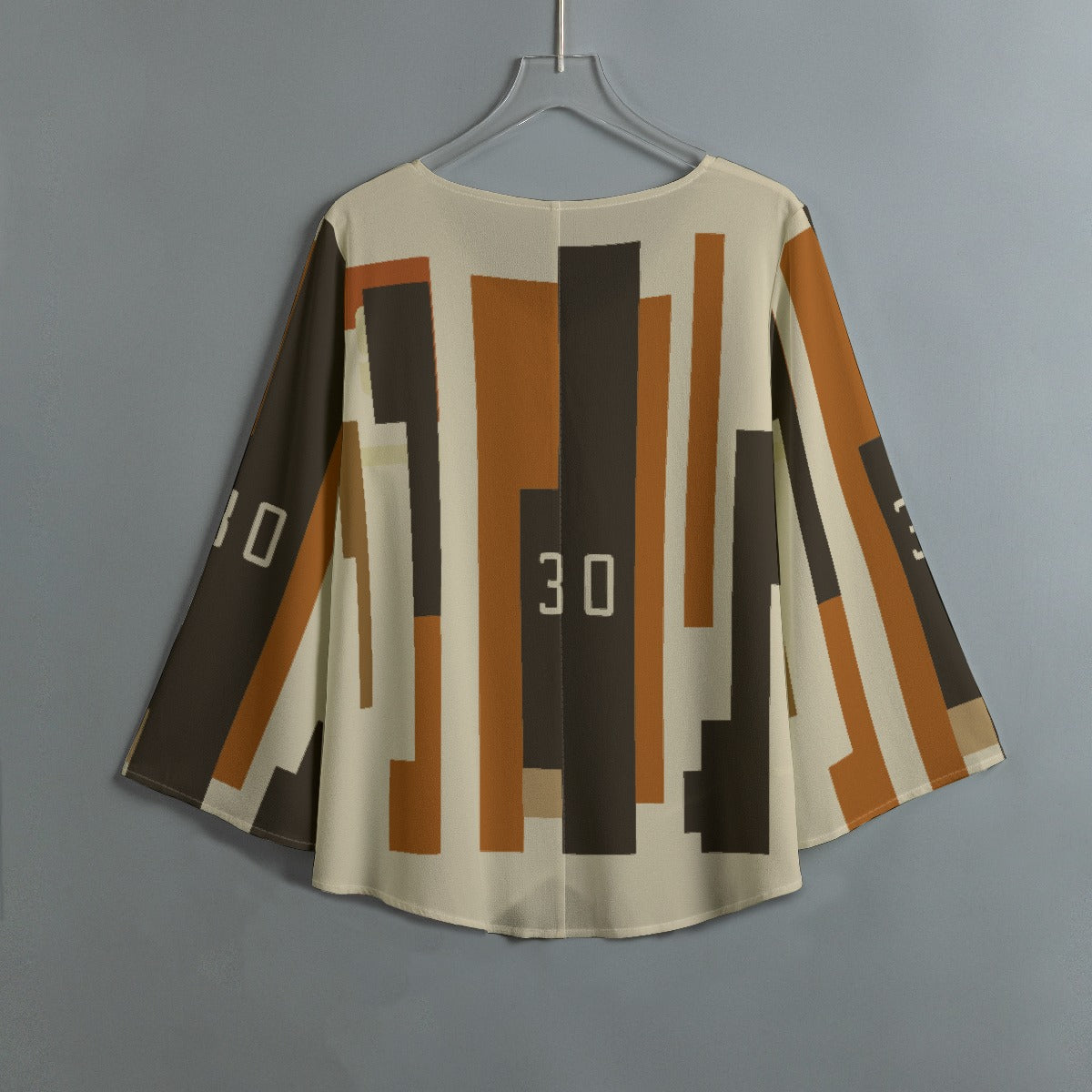 All-Over Print Women's V-neck T-shirt With Irregular Hem