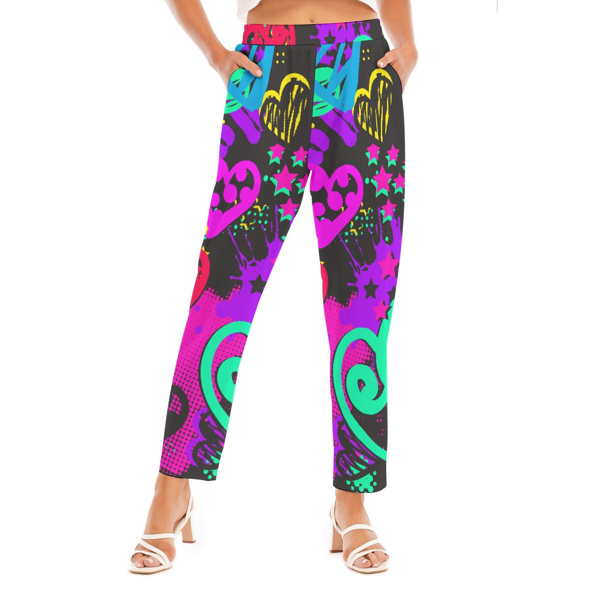 All-Over Print Women's Loose Straight-leg Pants