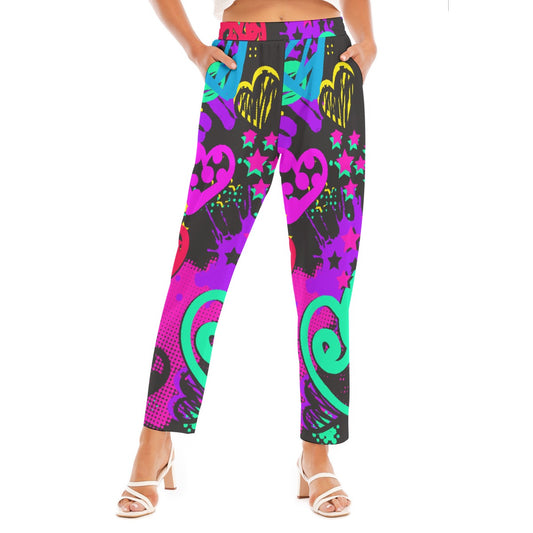 All-Over Print Women's Loose Straight-leg Pants