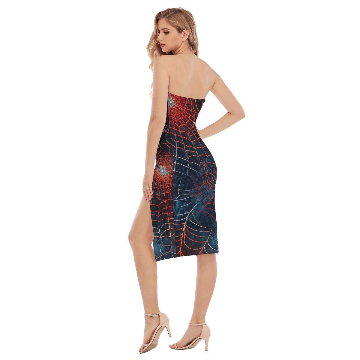 All-Over Print Women's Side Split Tube Top Dress