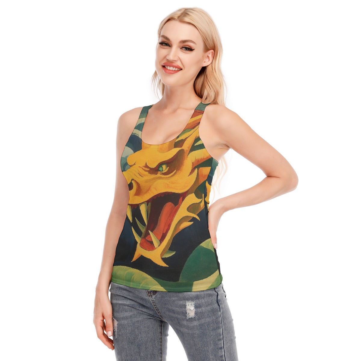 All-Over Print Women's Racer Vest | 190GSM Cotton