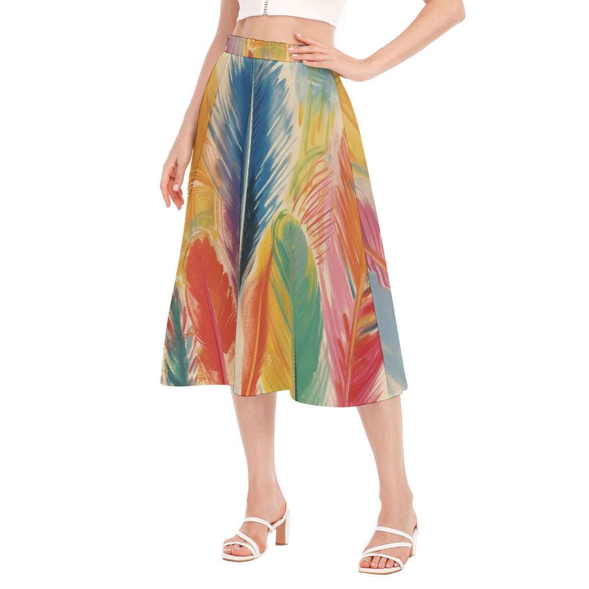 All-Over Print Women's Long Section Chiffon Skirt