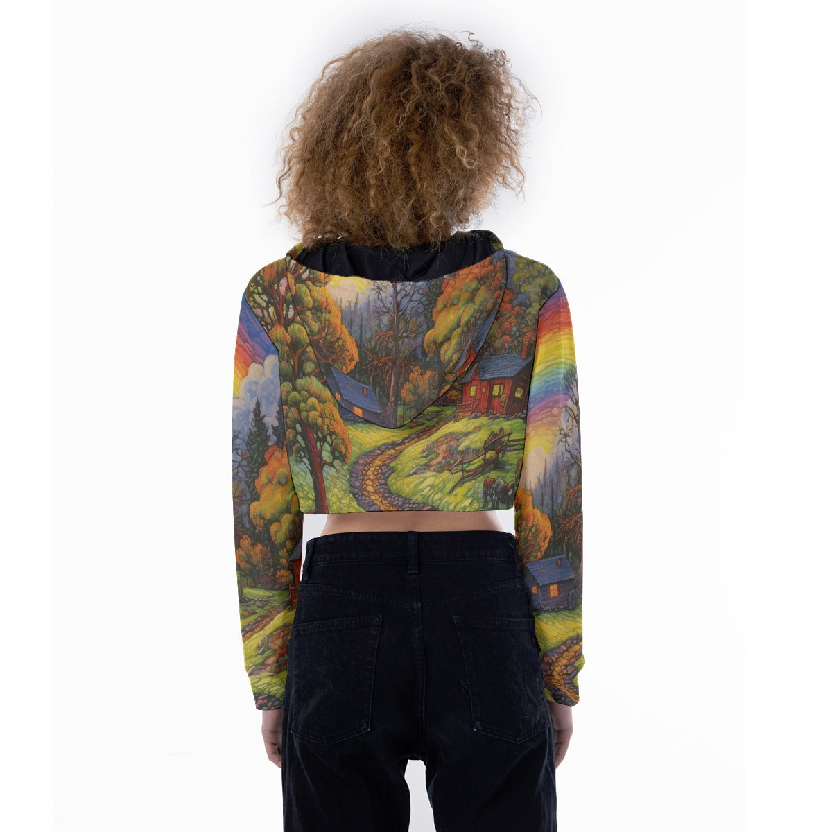 All-Over Print Women's Crop Top Hoodie