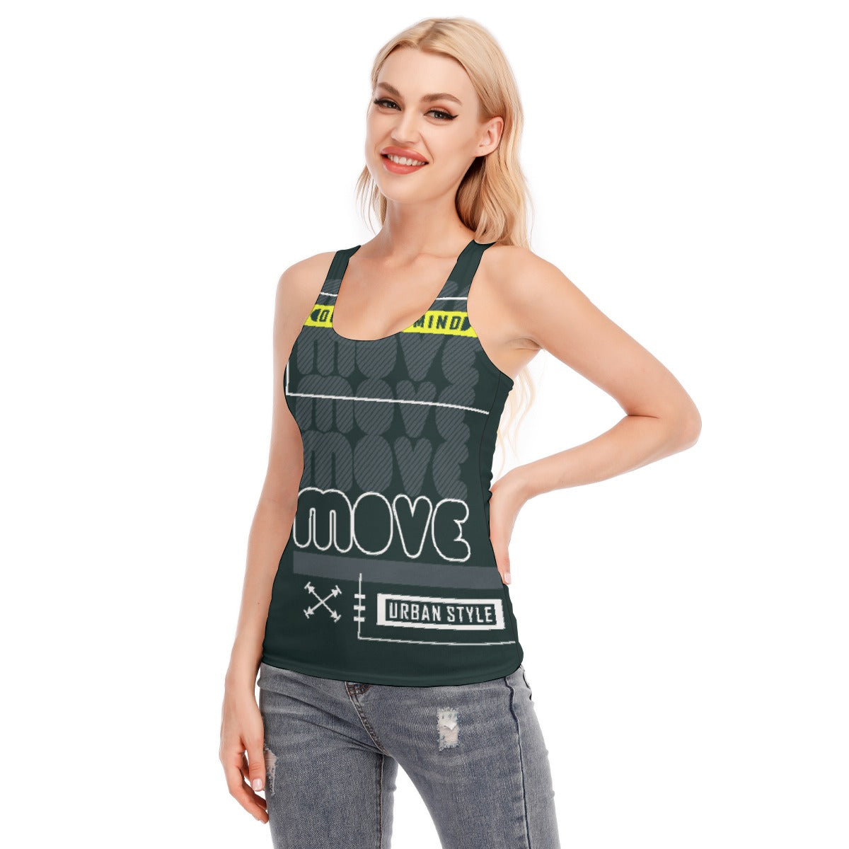 All-Over Print Women's Racer Vest | 190GSM Cotton