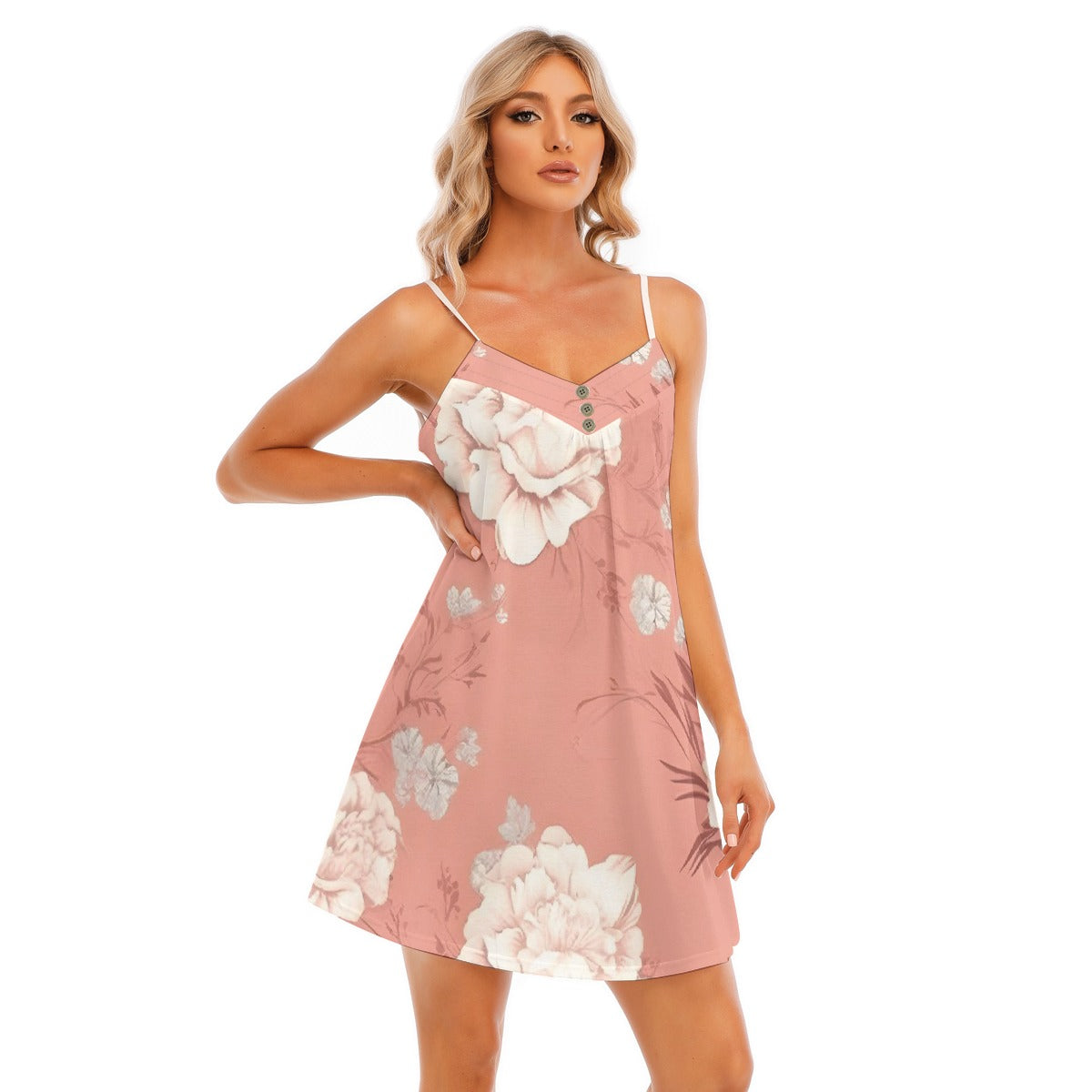 All-Over Print Women's V-neck Cami Dress