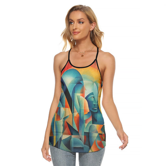 All-Over Print Women's Criss-Cross Open Back Tank Top