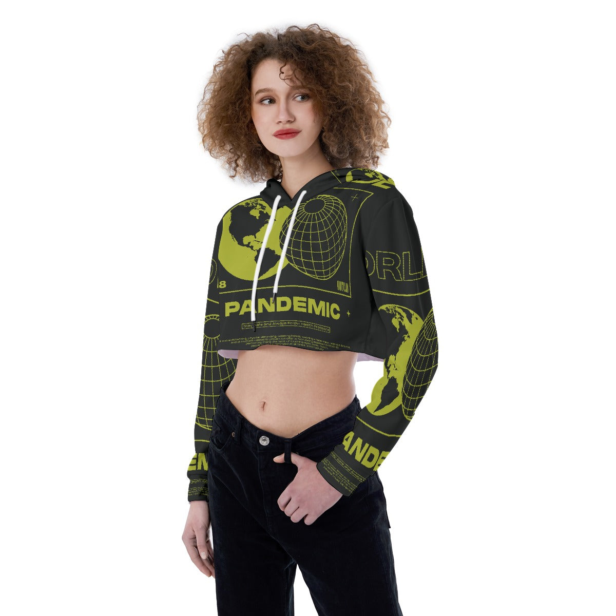 All-Over Print Women's Crop Top Hoodie