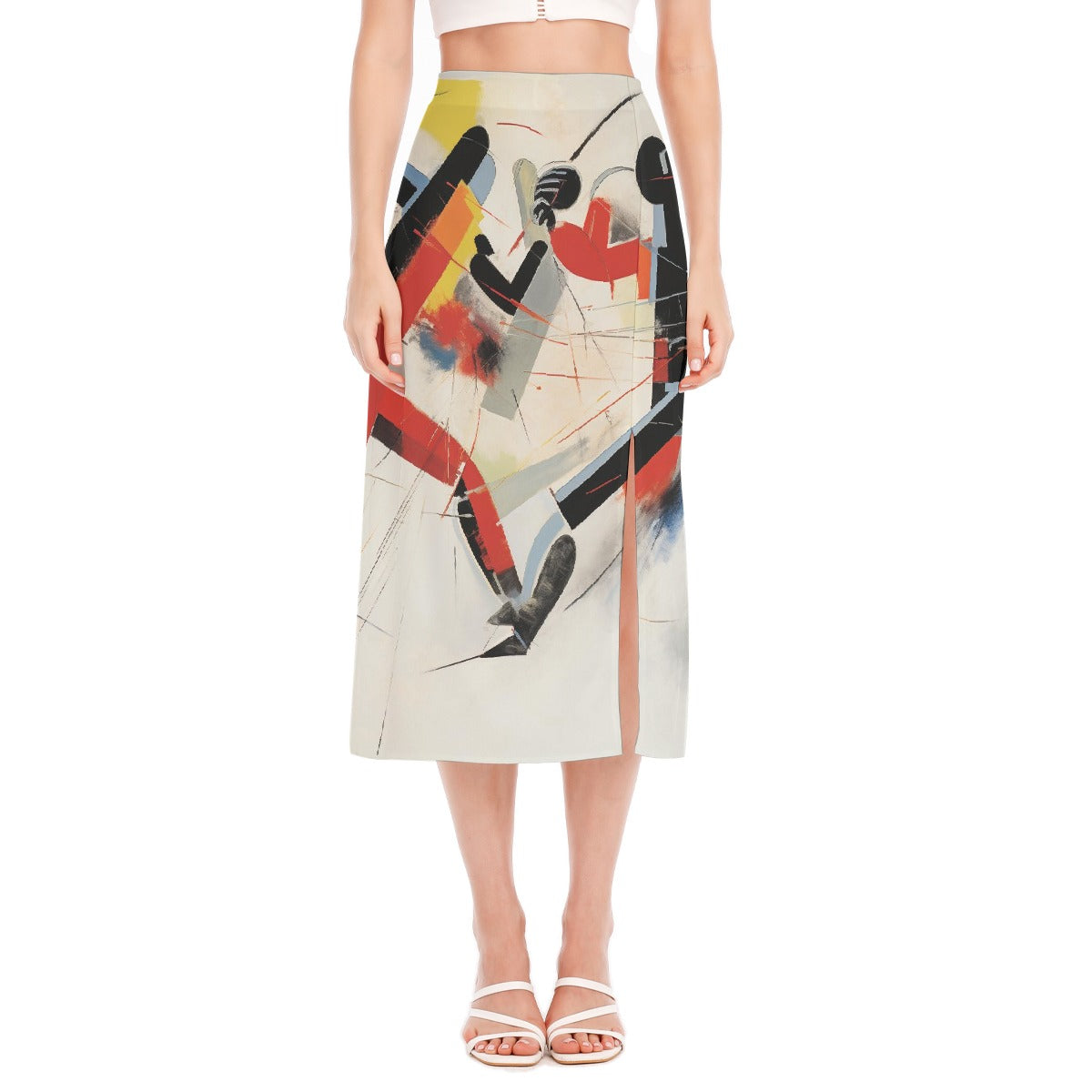 All-Over Print Women's High Slit Long Skirt