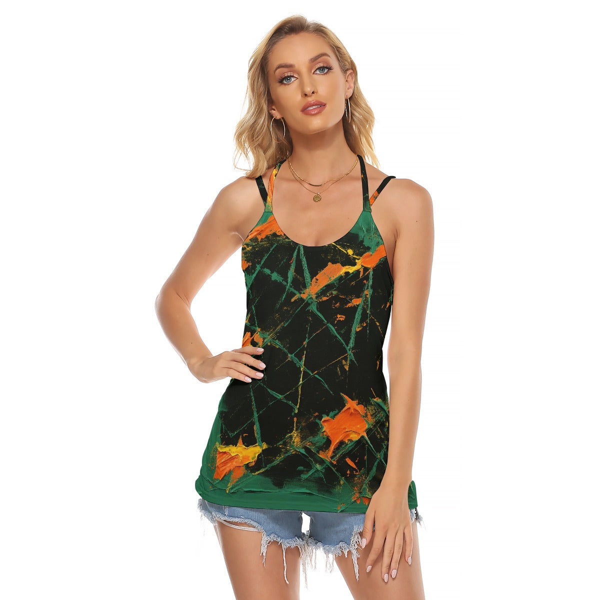 All-Over Print Women's Halter Top With Backless