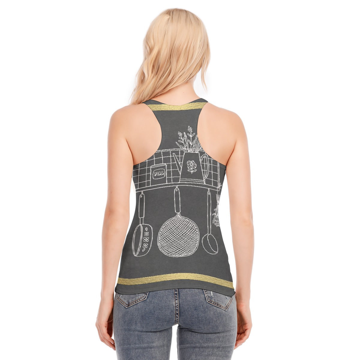 All-Over Print Women's Racer Vest | 190GSM Cotton