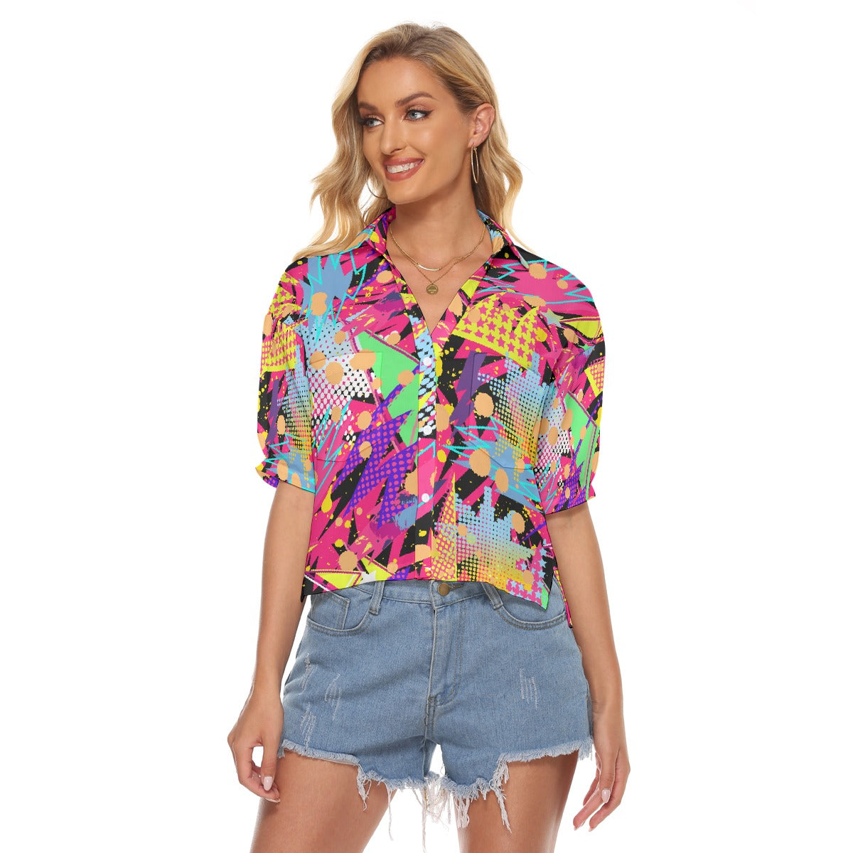 All-Over Print Women's V-neck Shirts
