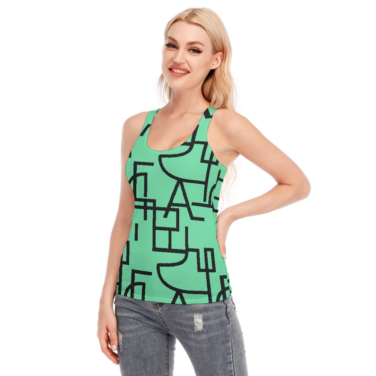 All-Over Print Women's Racer Vest | 190GSM Cotton