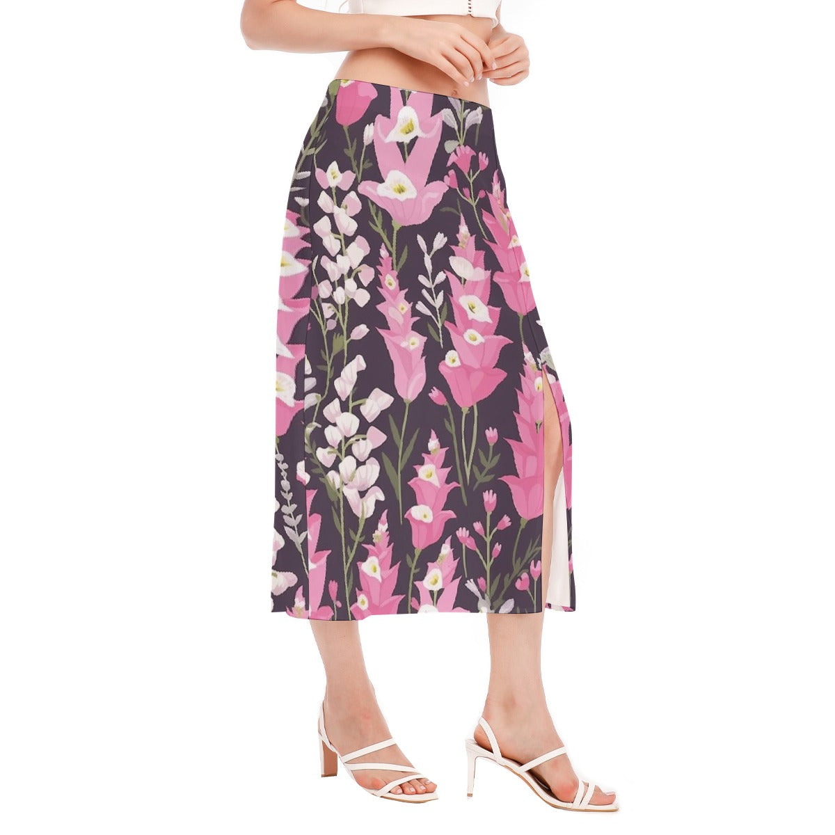 All-Over Print Women's High Slit Long Skirt