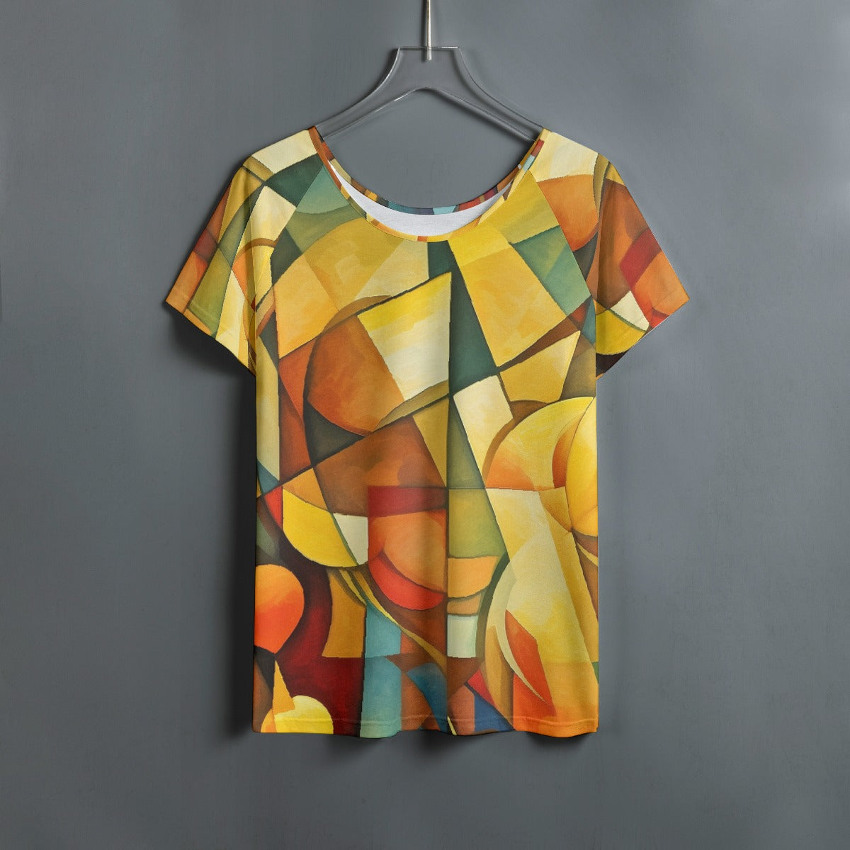 All-Over Print Women's Round Neck T-shirt With Raglan Sleeve