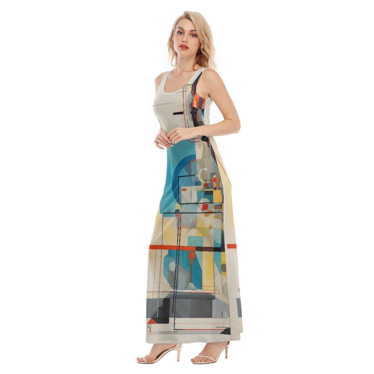 All-Over Print Women's Vest Dress | Length To Ankle
