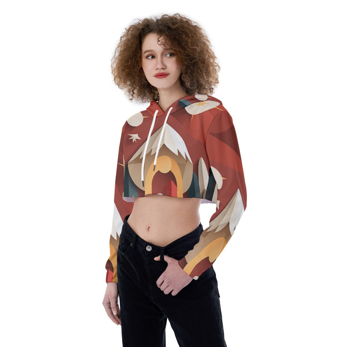 All-Over Print Women's Crop Top Hoodie