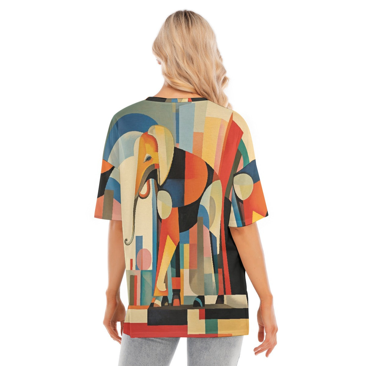 All-Over Print Women's Short Sleeves T-shirt With Hem Split