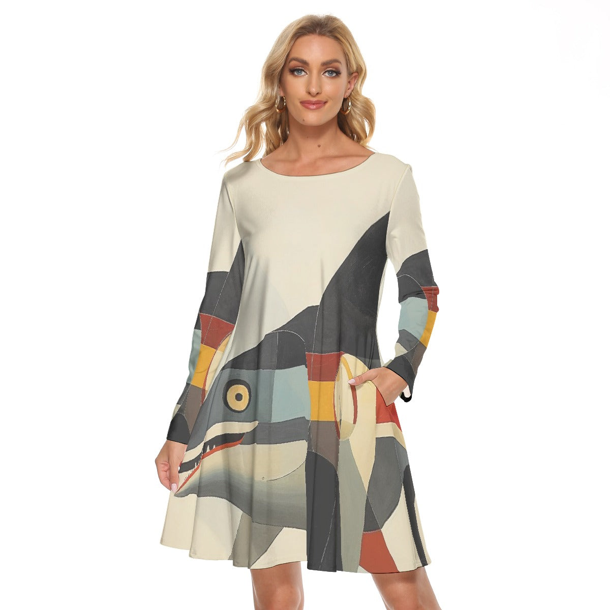 All-Over Print Women's Crew Neck Dress