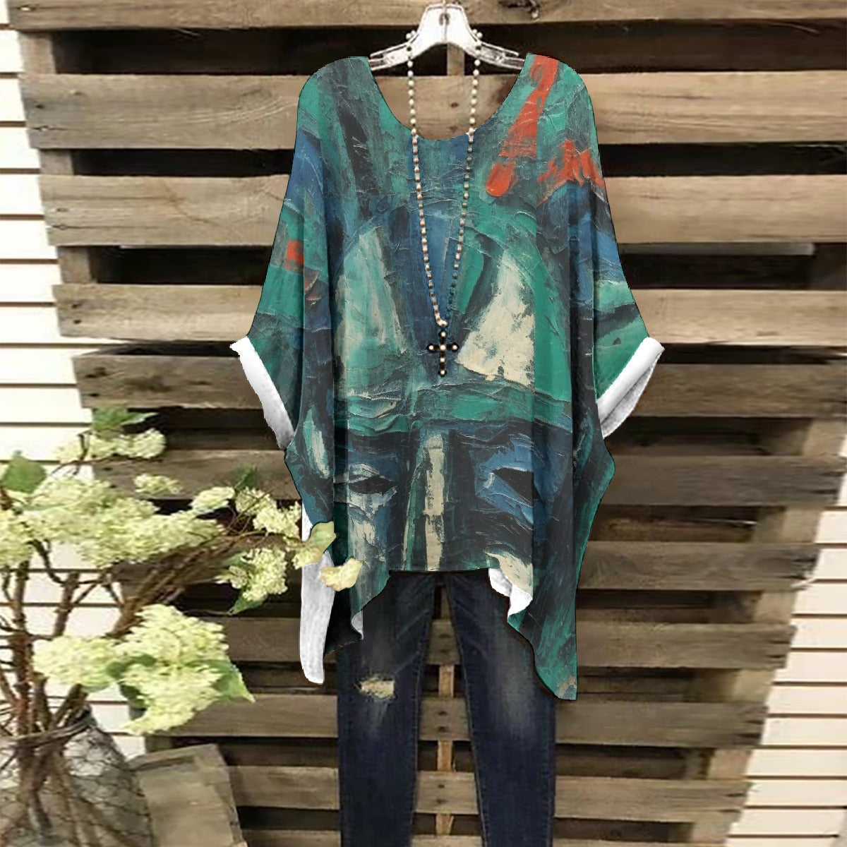 All-Over Print Women's Bat Sleeve Shirt