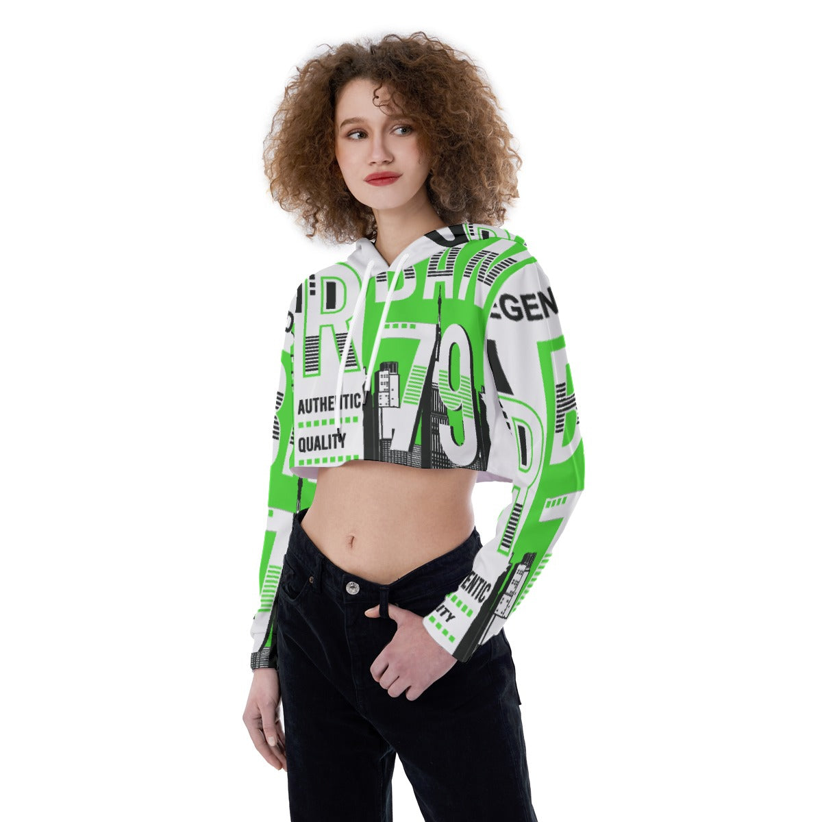 All-Over Print Women's Crop Top Hoodie