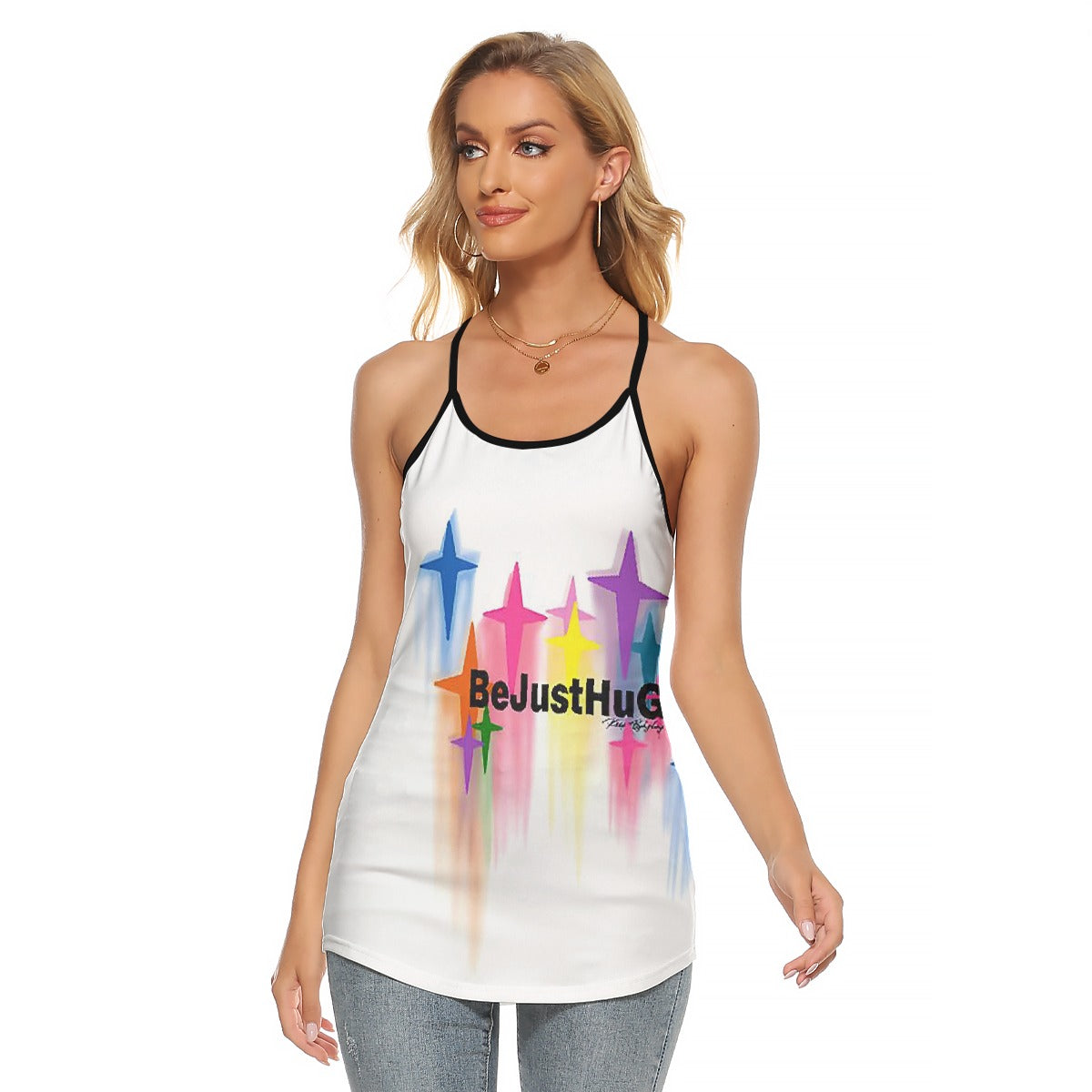 All-Over Print Women's Criss-Cross Open Back Tank Top