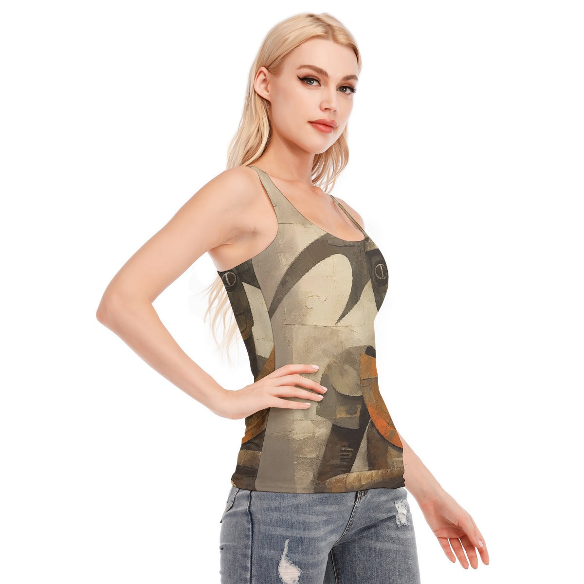 All-Over Print Women's Racer Vest | 190GSM Cotton