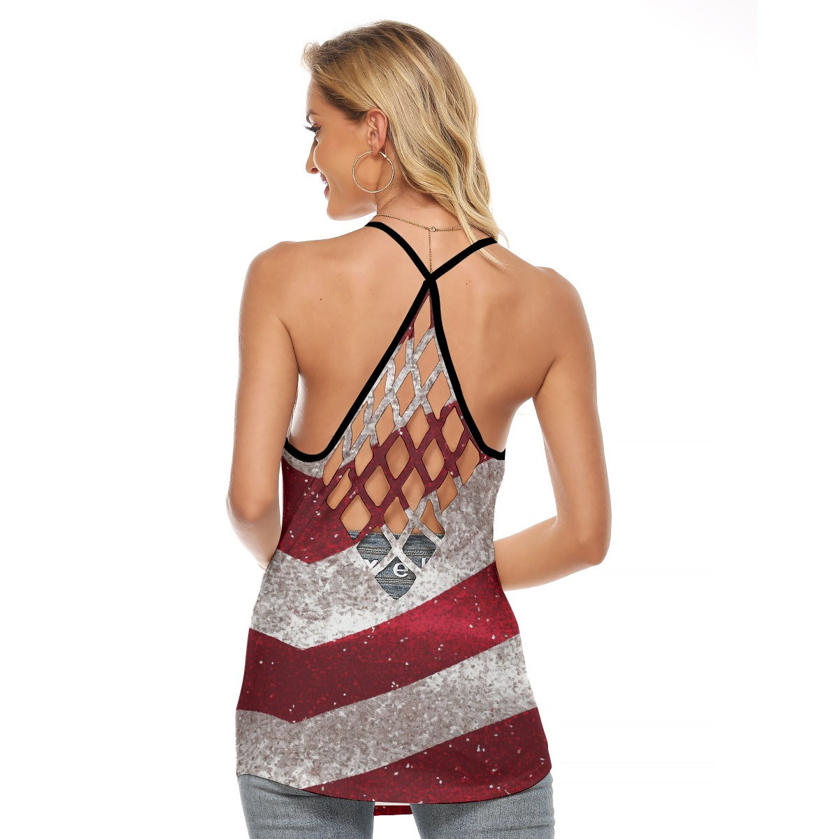 All-Over Print Women's Criss-Cross Open Back Tank Top
