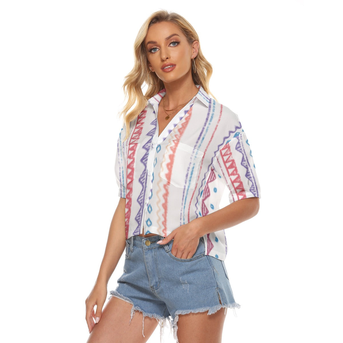 All-Over Print Women's V-neck Shirts