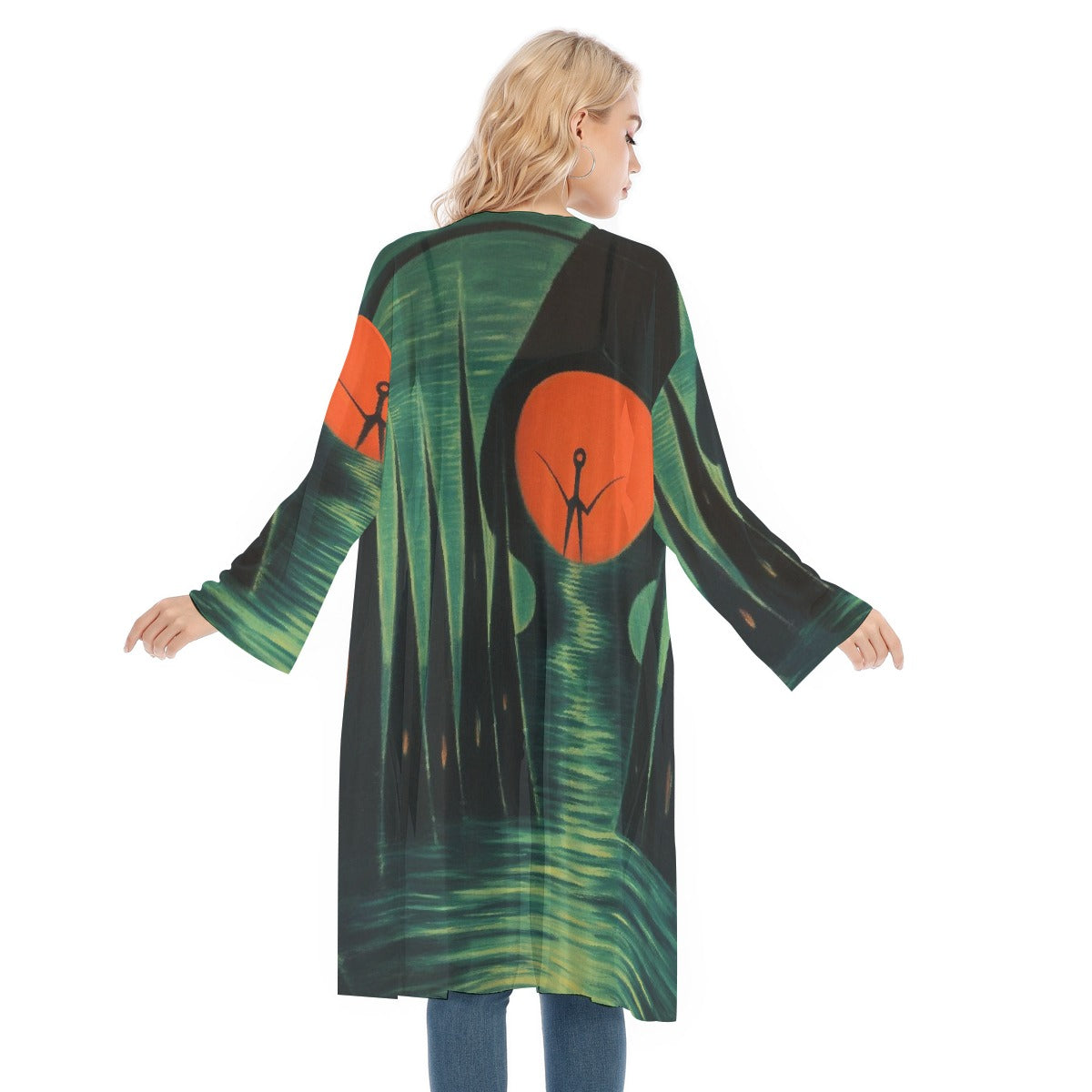 All- Over Print Women's Long Sleeve Mesh Cardigan