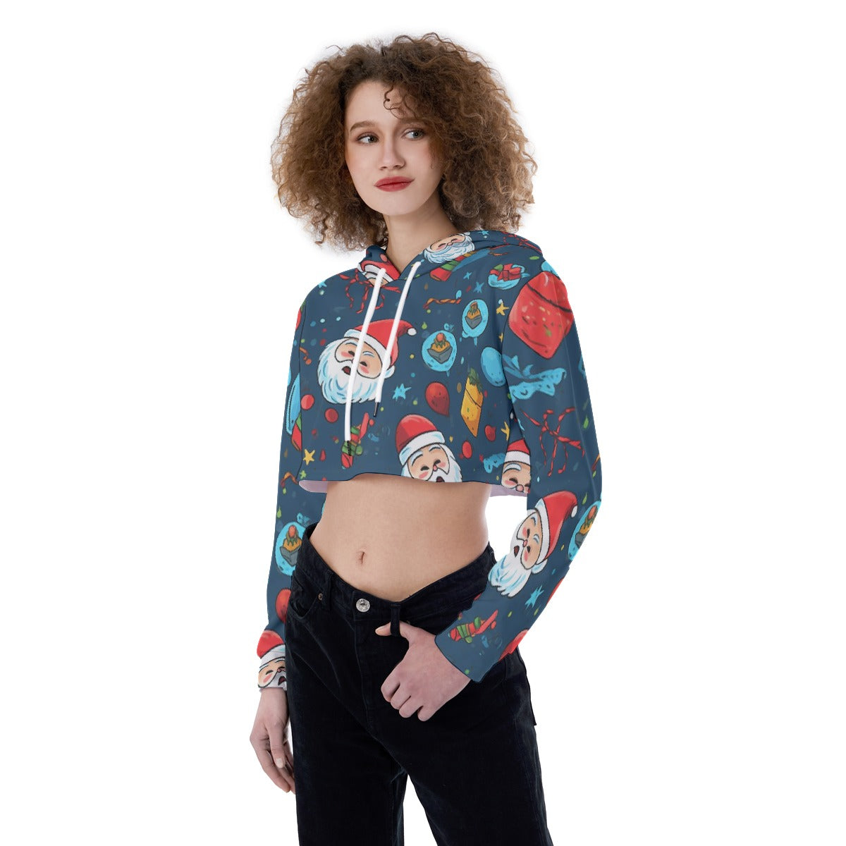 All-Over Print Women's Crop Top Hoodie