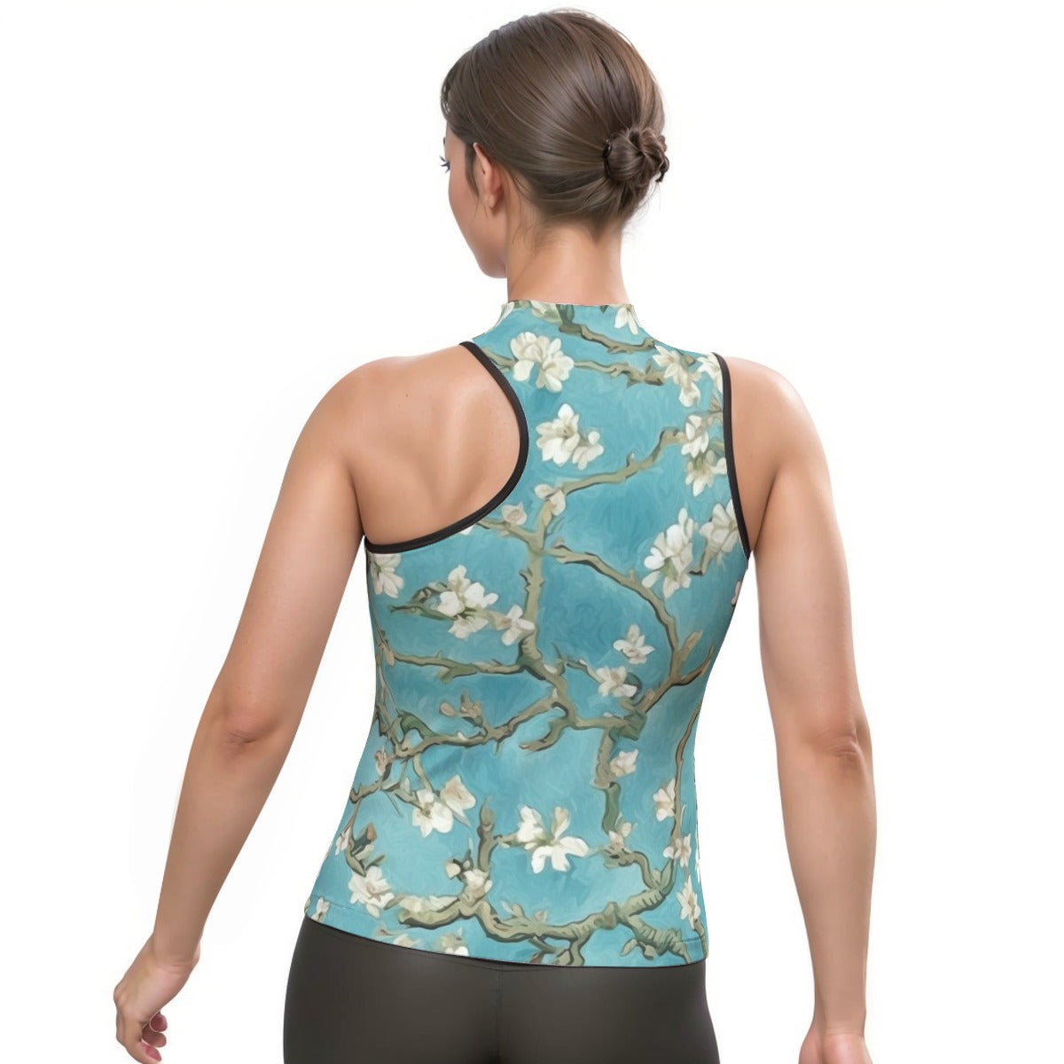 All-Over Print Women's Halter Sleeveless Asymmetrical Tank Top