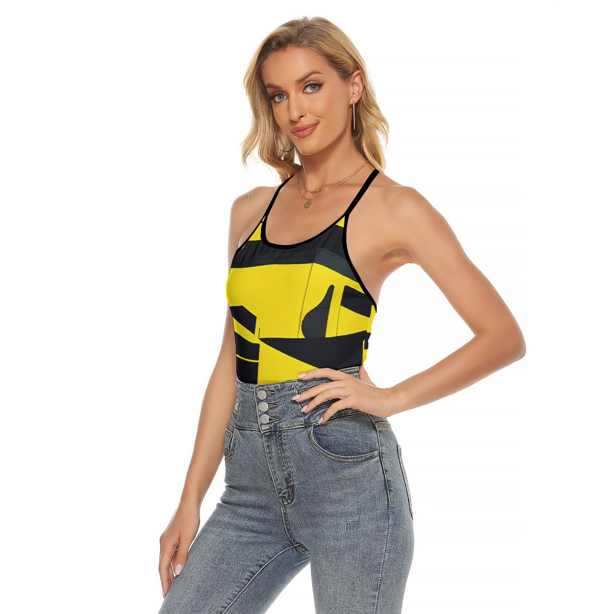 All-Over Print Women's Criss-Cross Open Back Tank Top