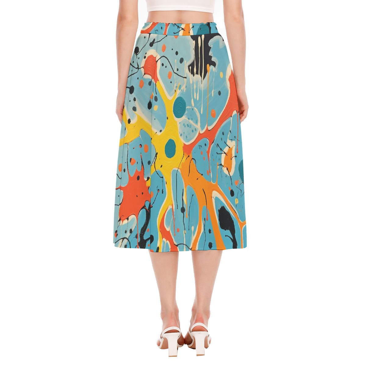 All-Over Print Women's Long Section Chiffon Skirt