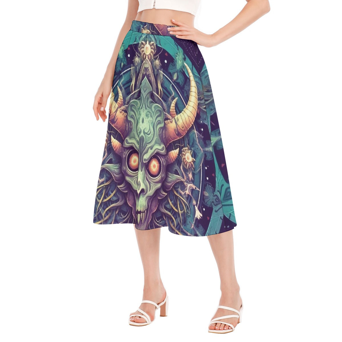 All-Over Print Women's Long Section Chiffon Skirt